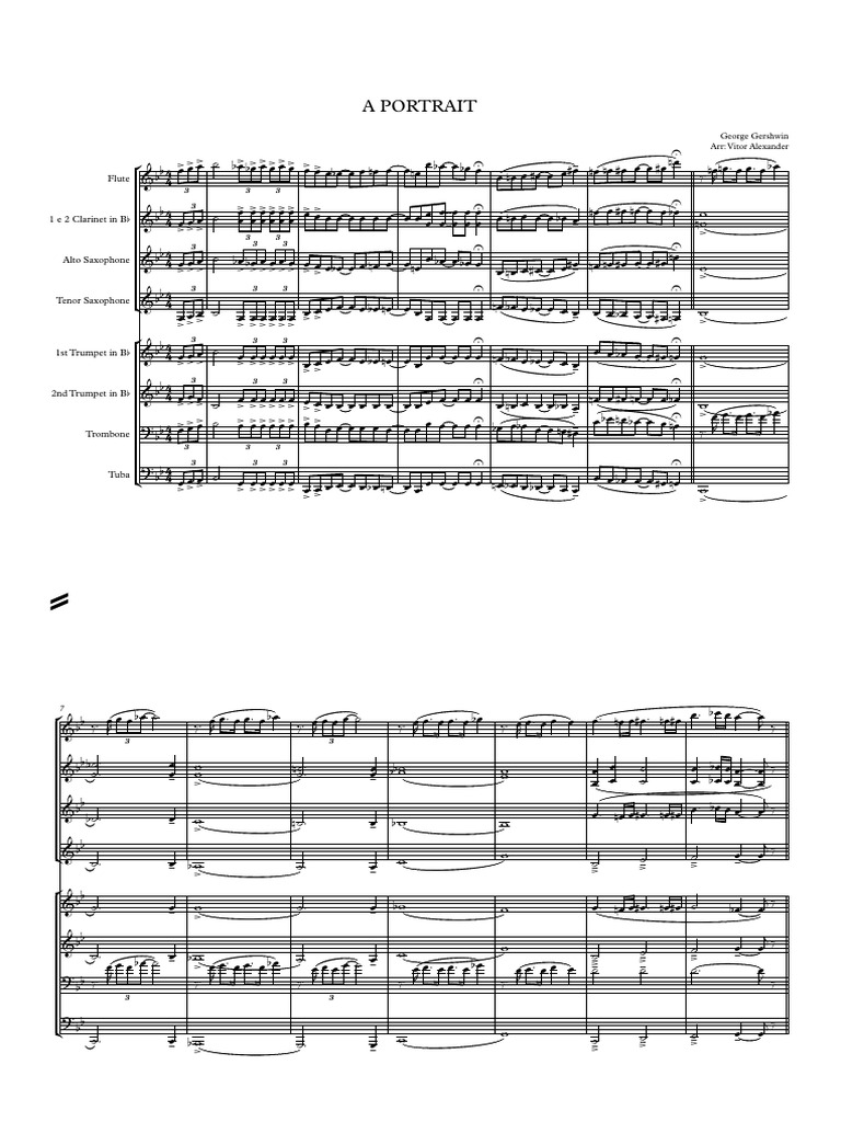 George Gershwin Portrait Arrangement | PDF | Brass Instruments | Music ...