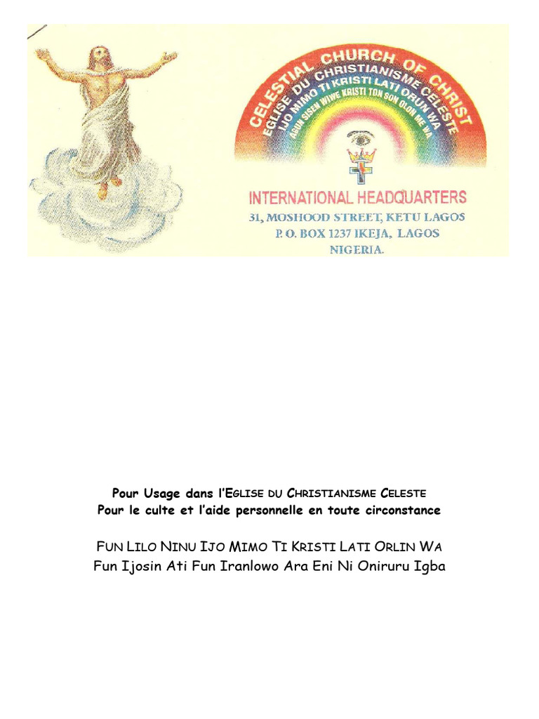 Les Saints Cantiques Reveles Par Les Prophetes | PDF