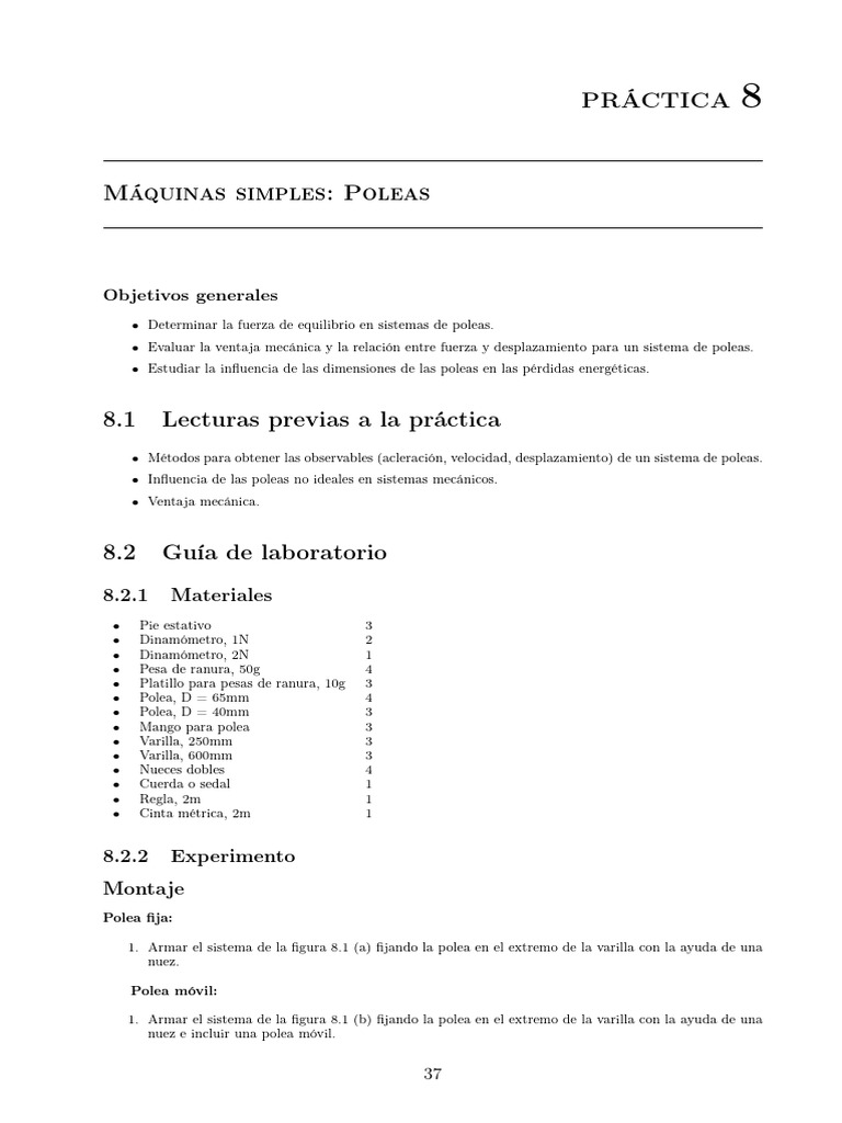 8 Maquinas Simples Poleas Pdf