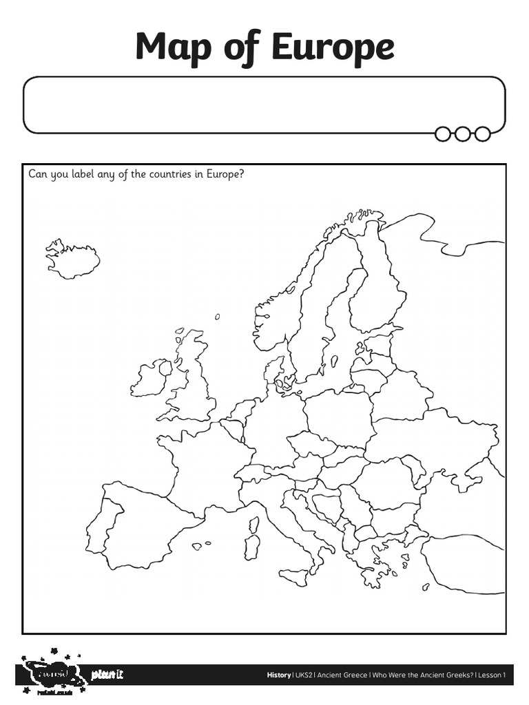 Lesson1ActivitySheetBlankMapofEurope PDF