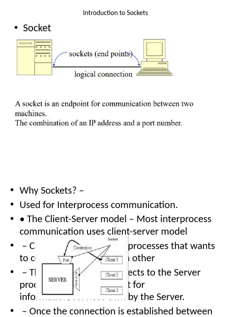 Introduction To Sockets | PDF | Network Socket | Port (Computer Networking)