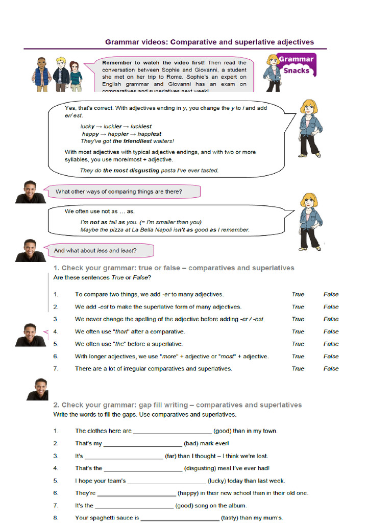 GRAMMAR LESSONS COMPARATIVES AND SUPERLATIVES A COMPREHENSIVE intelligence overview