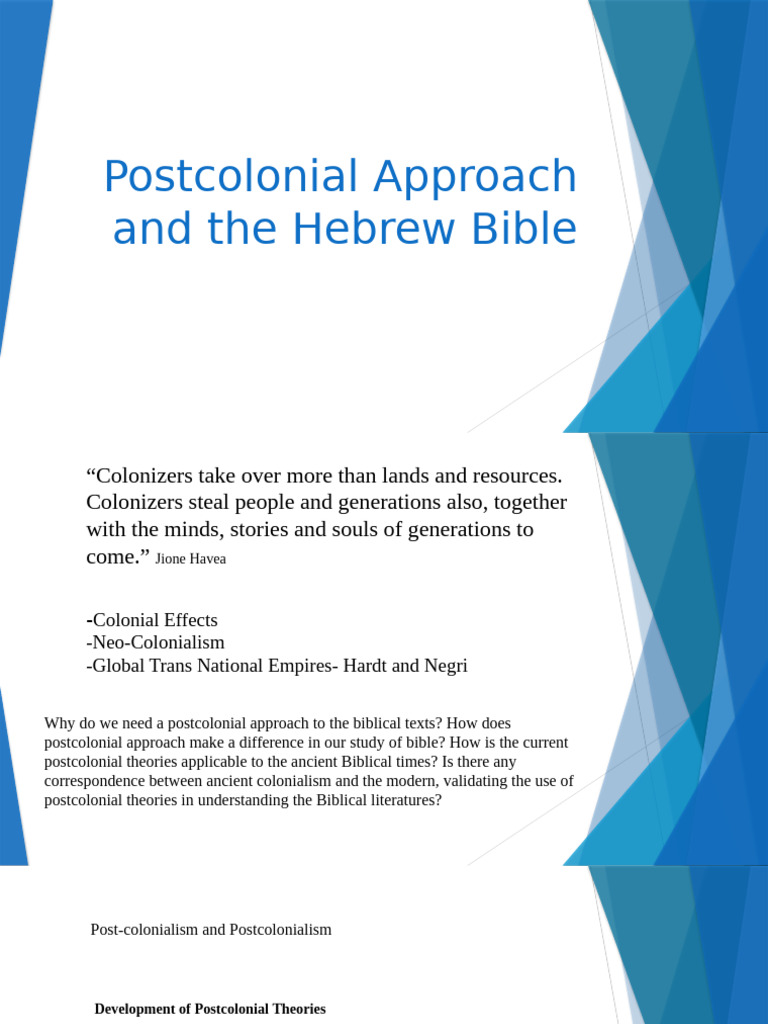 Postcolonial Approach and The Hebrew Bible | PDF | Postcolonialism | Bible