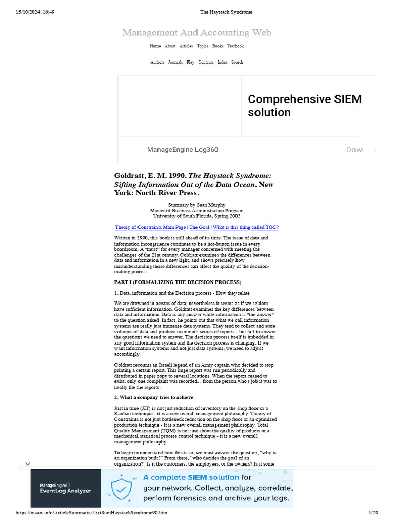 Understanding the Haystack Syndrome | PDF | Inventory | Cost Accounting