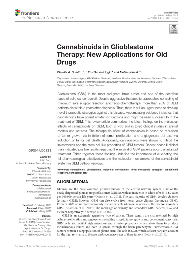 CBD - Cannabinoids in Glioblastoma 2018 - MUITA TEORIA - CITA 2 ESTUDOS ...