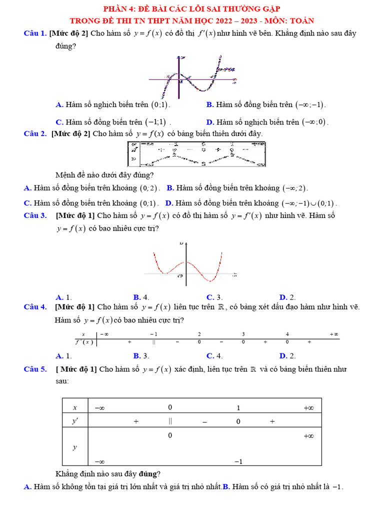 Phần 4 CÁC LỖI THƯỜNG GẶP TRONG ĐỀ THI TN THPT | PDF