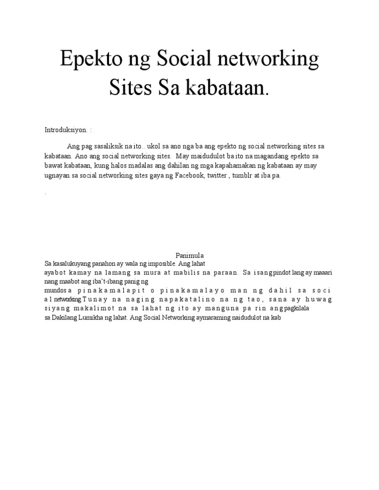 thesis tungkol sa kahalagahan ng teknolohiya