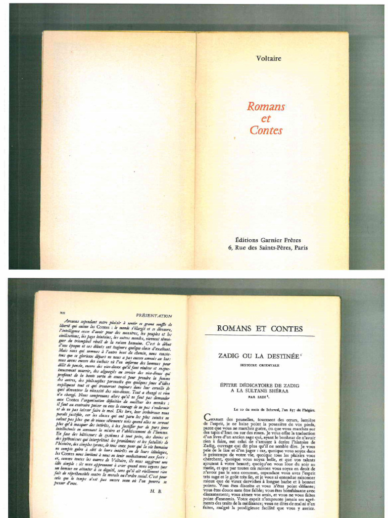 Voltaire_Zadig ou la destinee | PDF