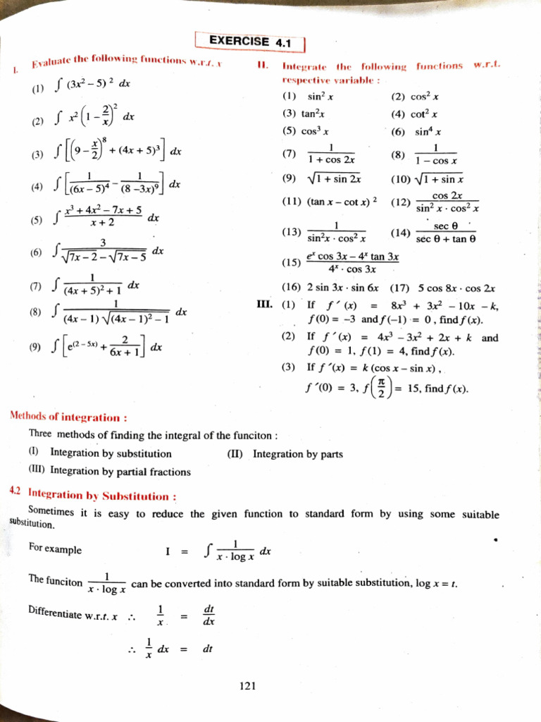 Indefinite Integration HSC 12th | PDF | Trigonometric Functions | Integral