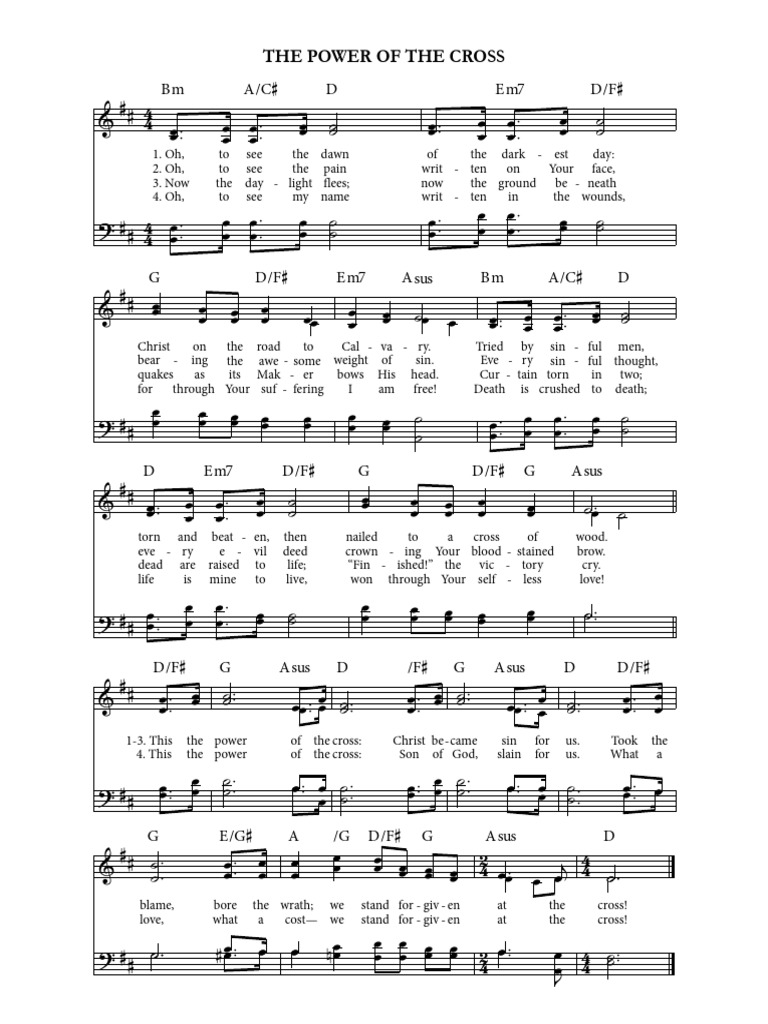 The power of the cross chords pdf