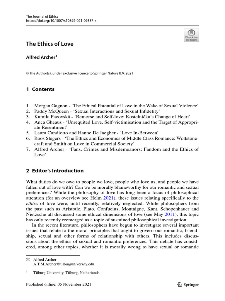 The Ethics of Love | PDF
