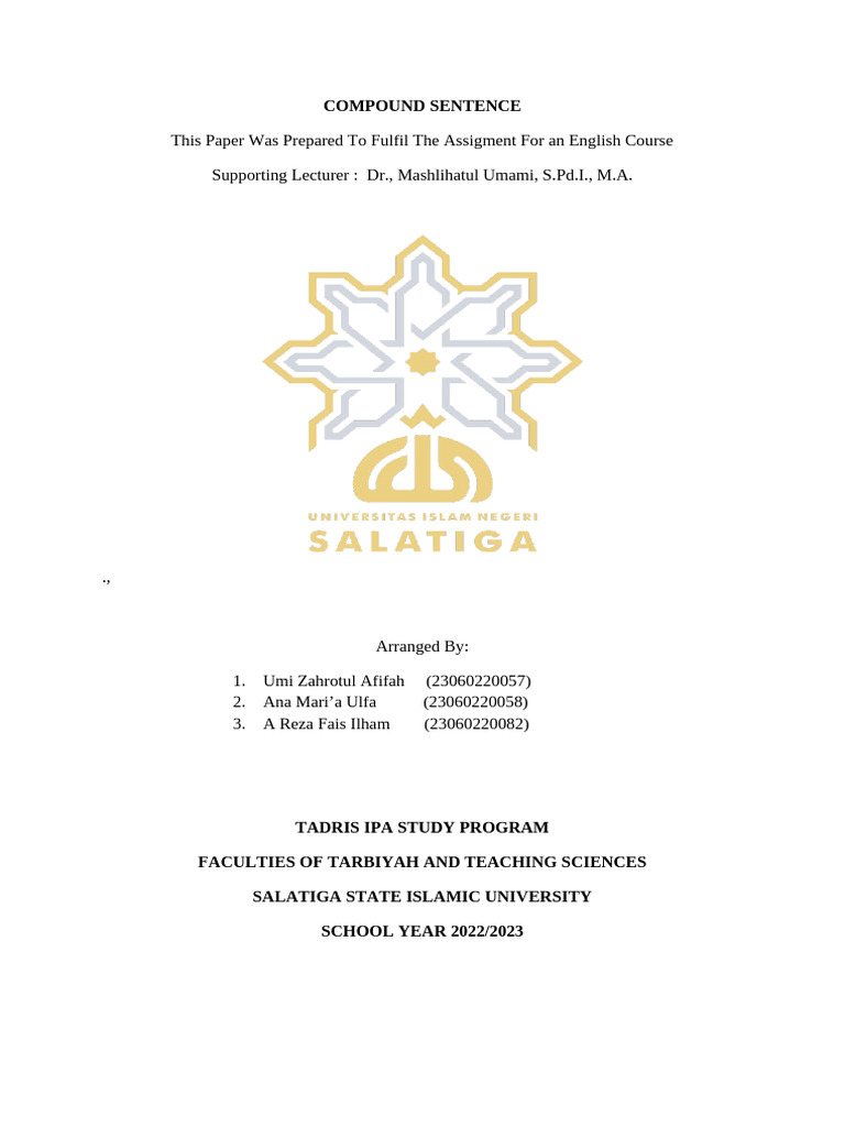 Bahasa Inggris Compound Sentence Pdf