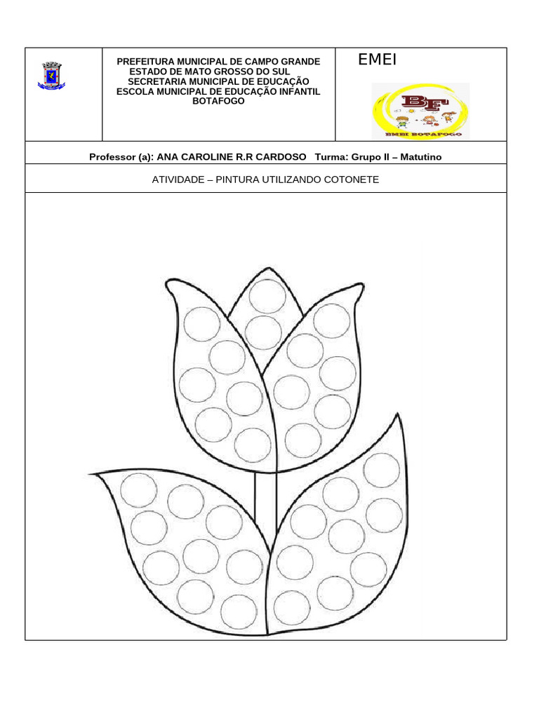 Atividade - pintura com cotonete | PDF