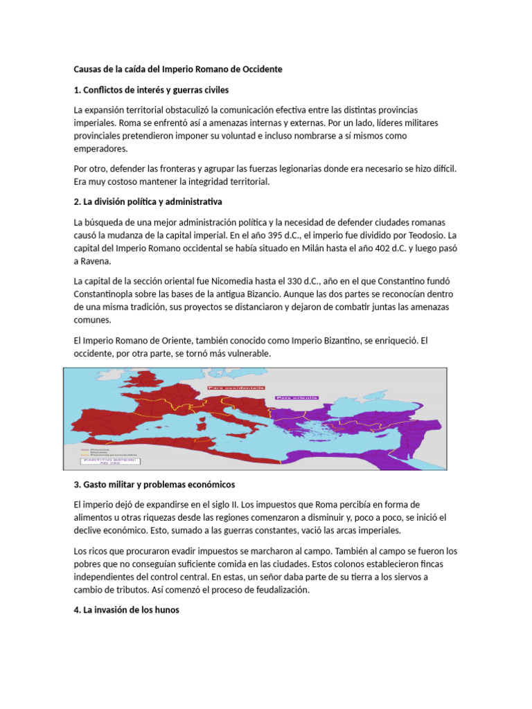 Causas de La Caída Del Imperio Romano de Occidente | PDF