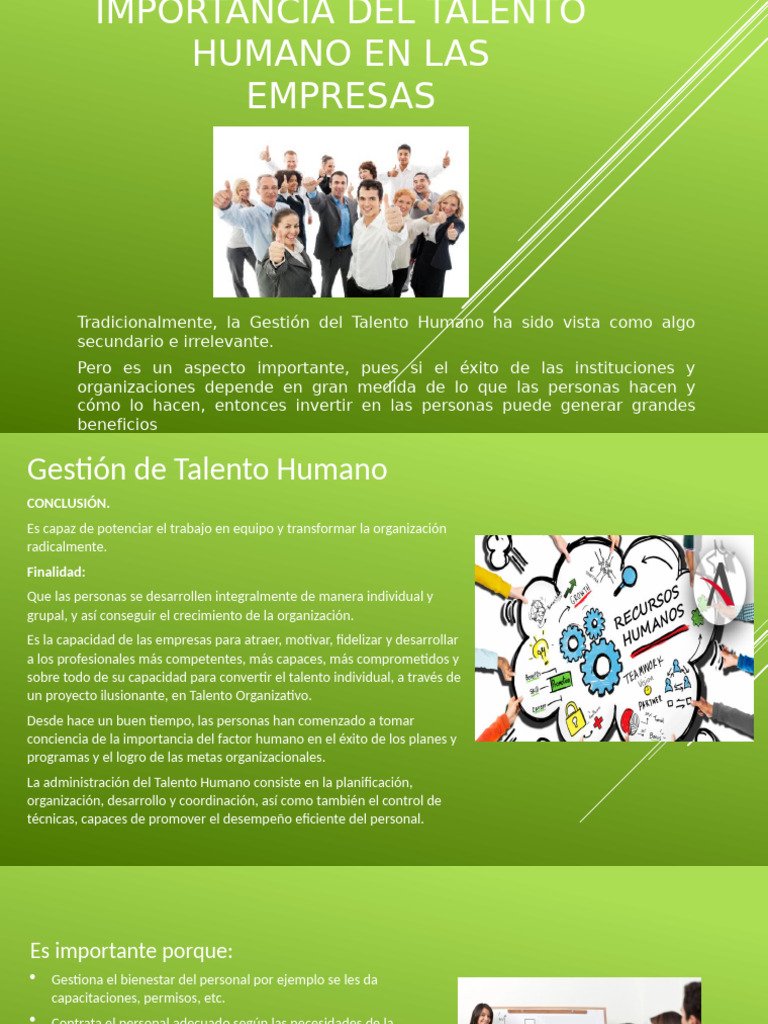 Importancia Del Talento Humano en Las Empresas | PDF | Crecimiento