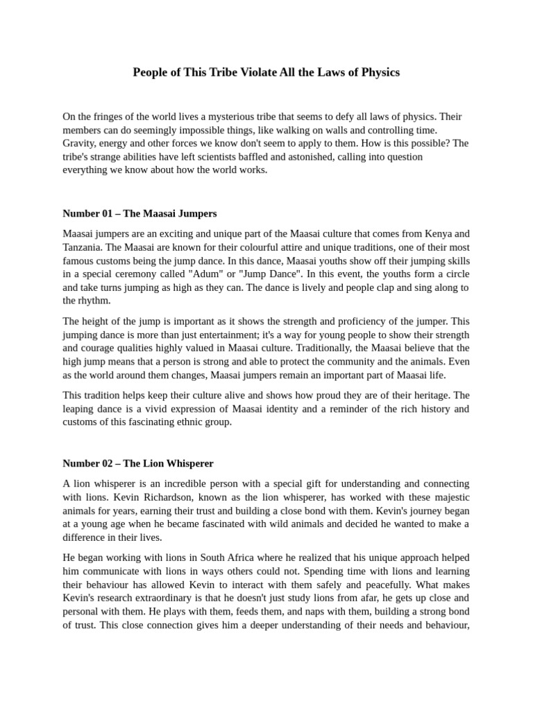 People Of This Tribe Violate All The Laws Of Physics Pdf