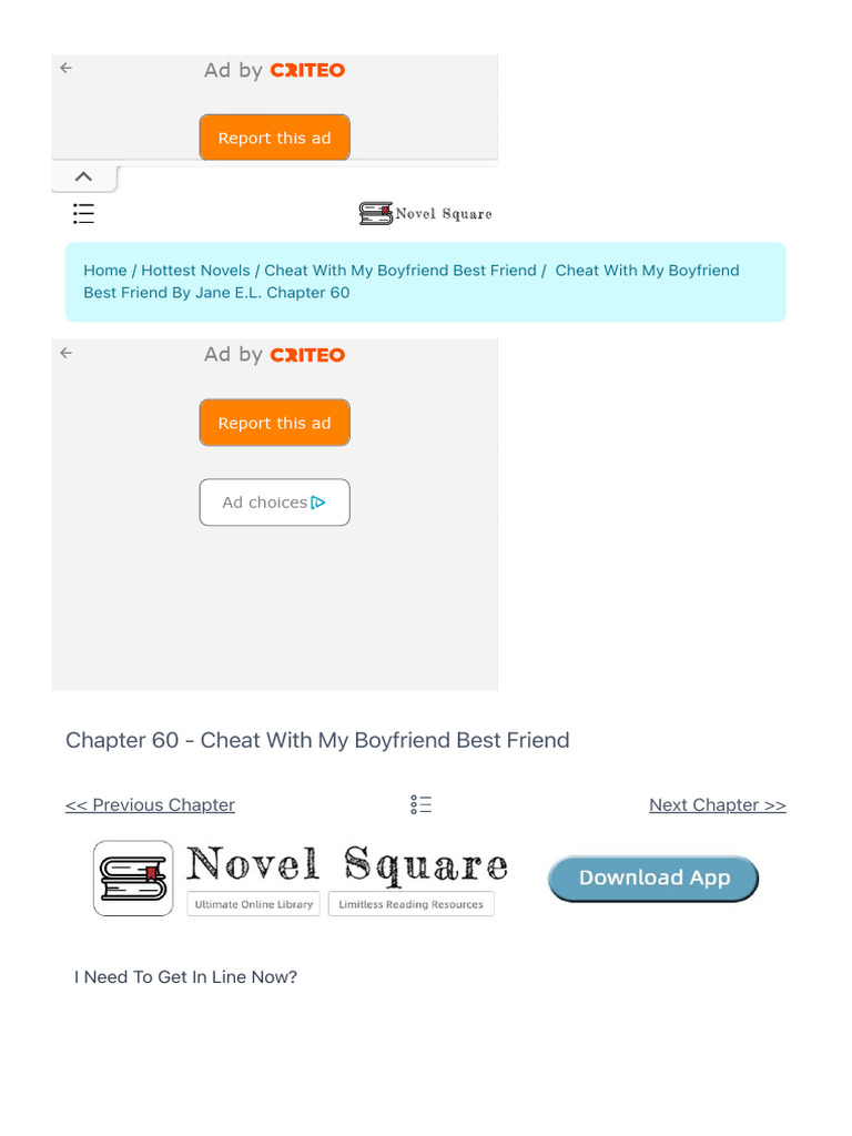 Chapter 60 Cheat With My Boyfriend Best Friend Novel Square Pdf
