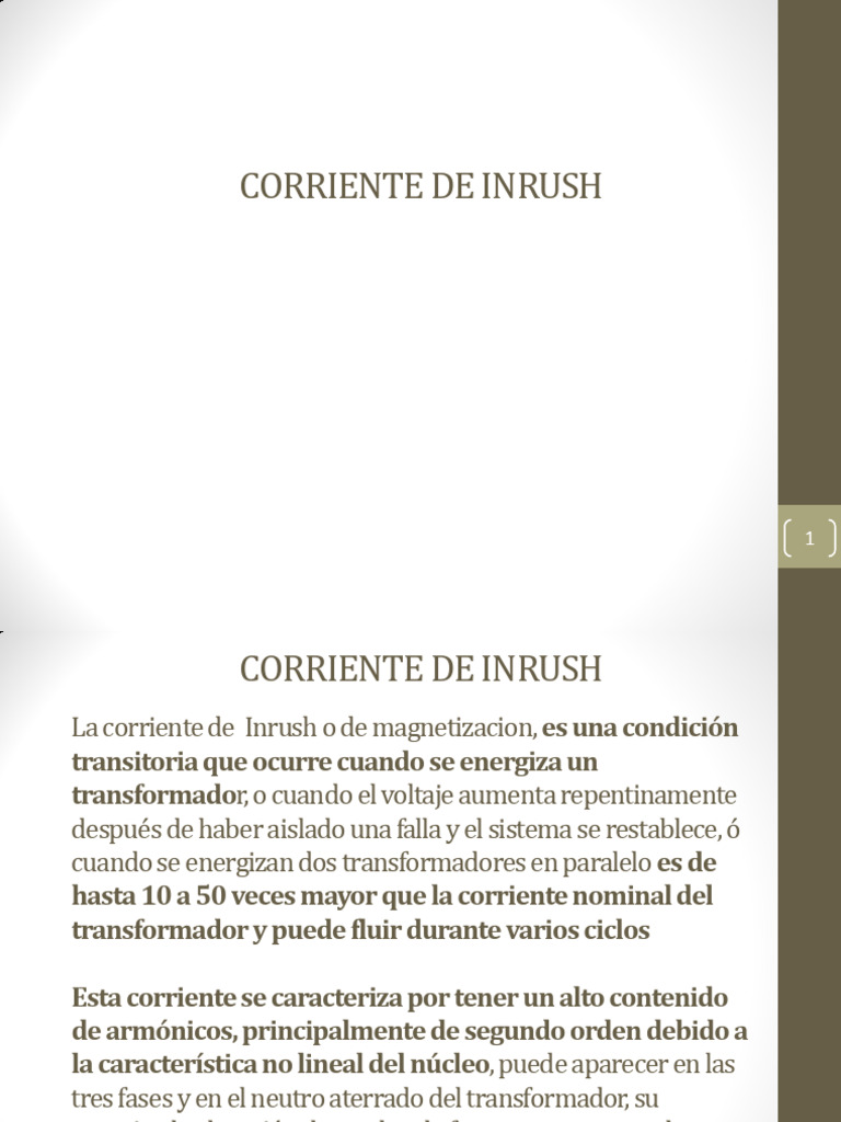 Corriente de Inrush en Transformadores | PDF | Transformador ...
