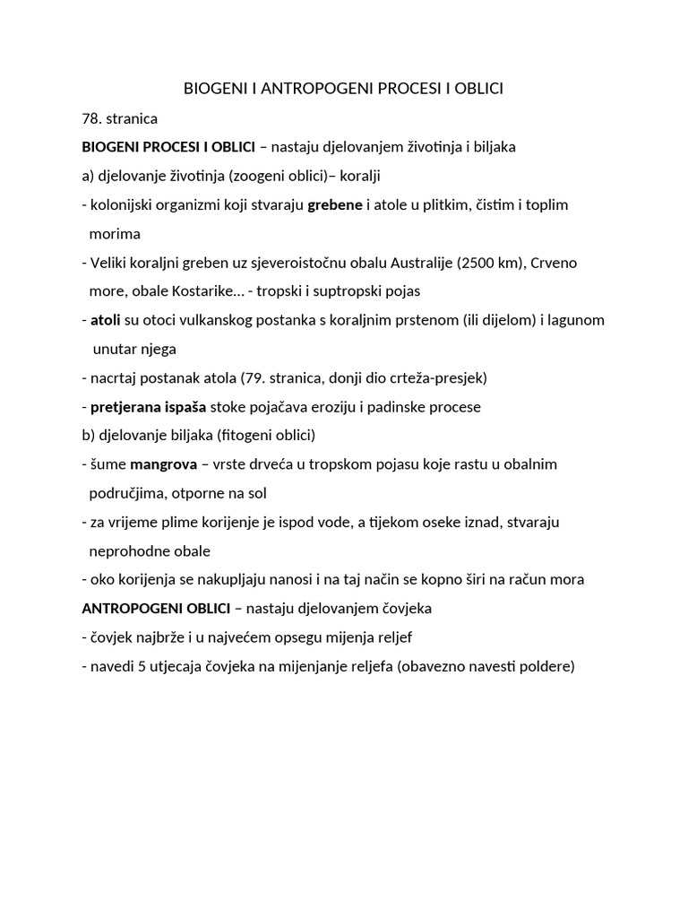 16biogeni I Antropogeni Procesi I Oblici | PDF