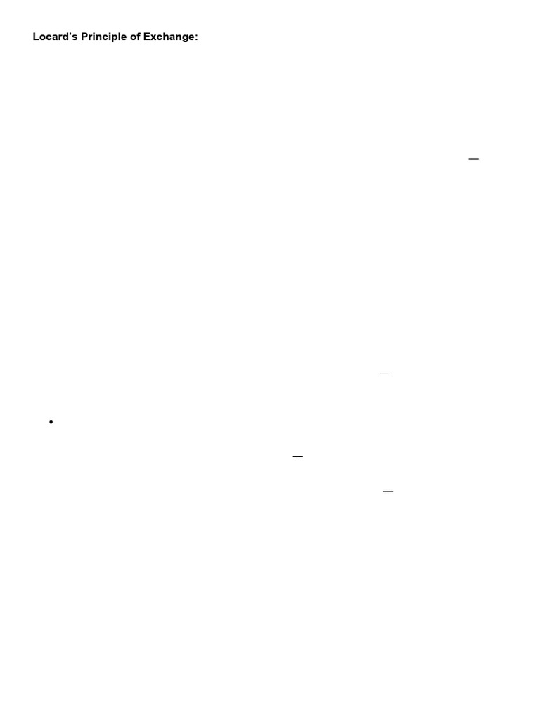 UNIT - I - Locards Principle of Exchange | PDF