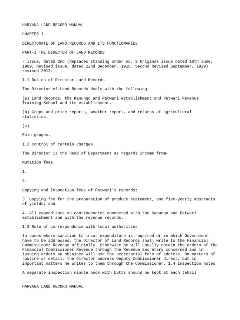 Land Record Manual 1-50 | PDF