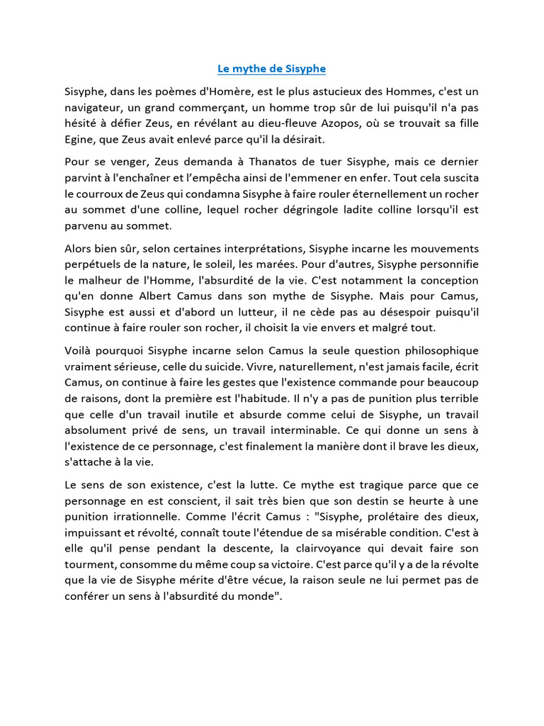 Caligula-Le Mythe-De-Sisyphe | PDF