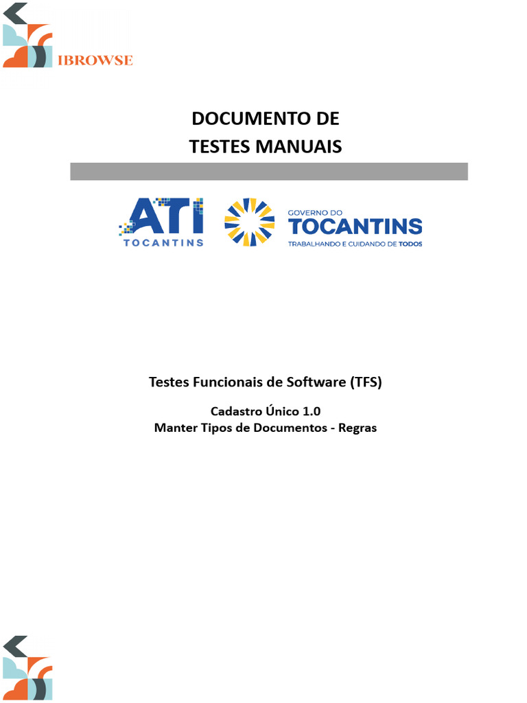 Teste Cadastro Unico Regras Manter Tipos de Documentos v1 | PDF