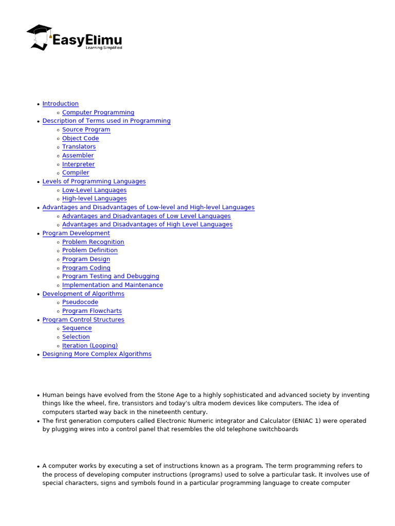 Elementary Easy Elimu | PDF