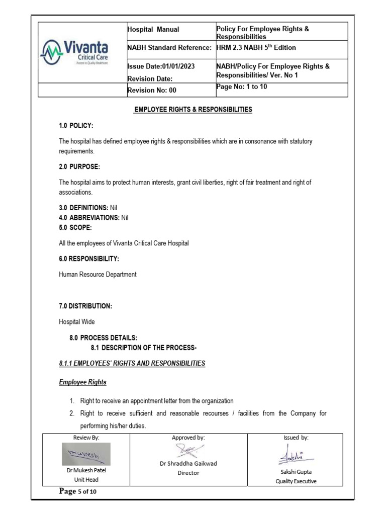 Employee Rights & Responsibilities | PDF