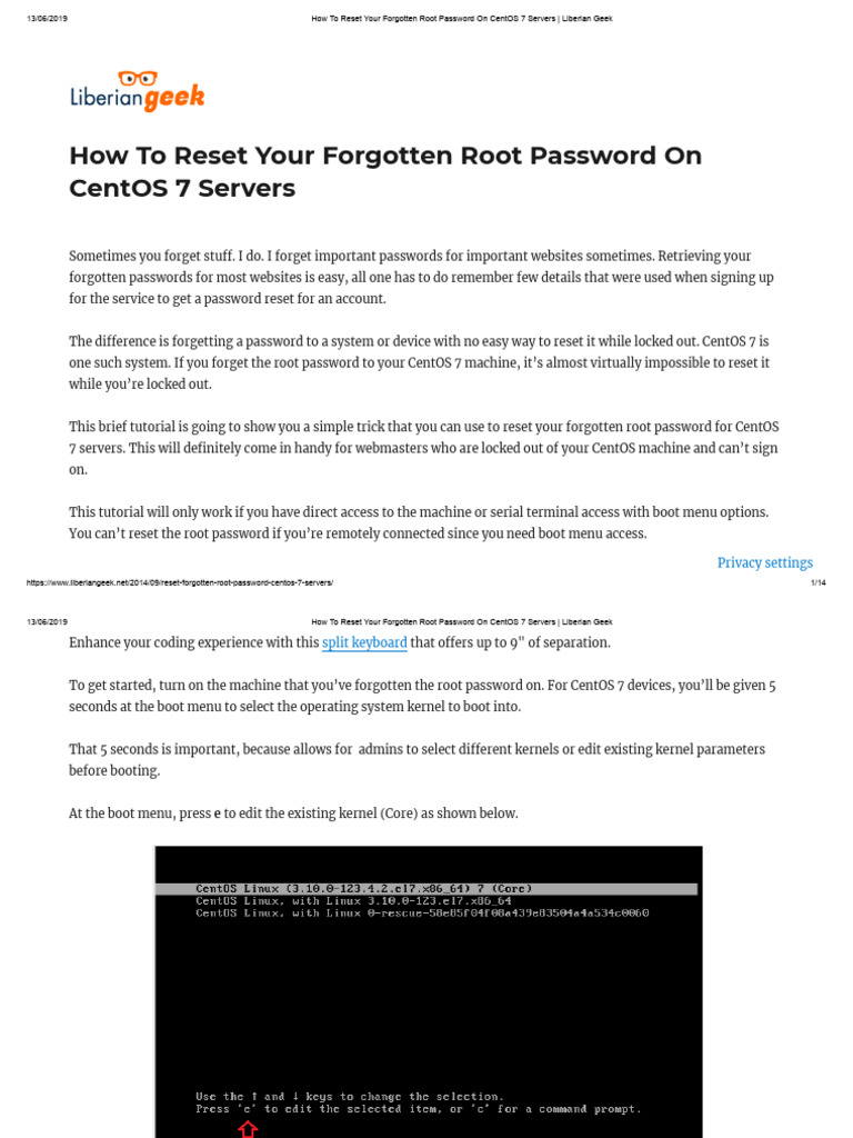 Reset centos 7 passwd pdf