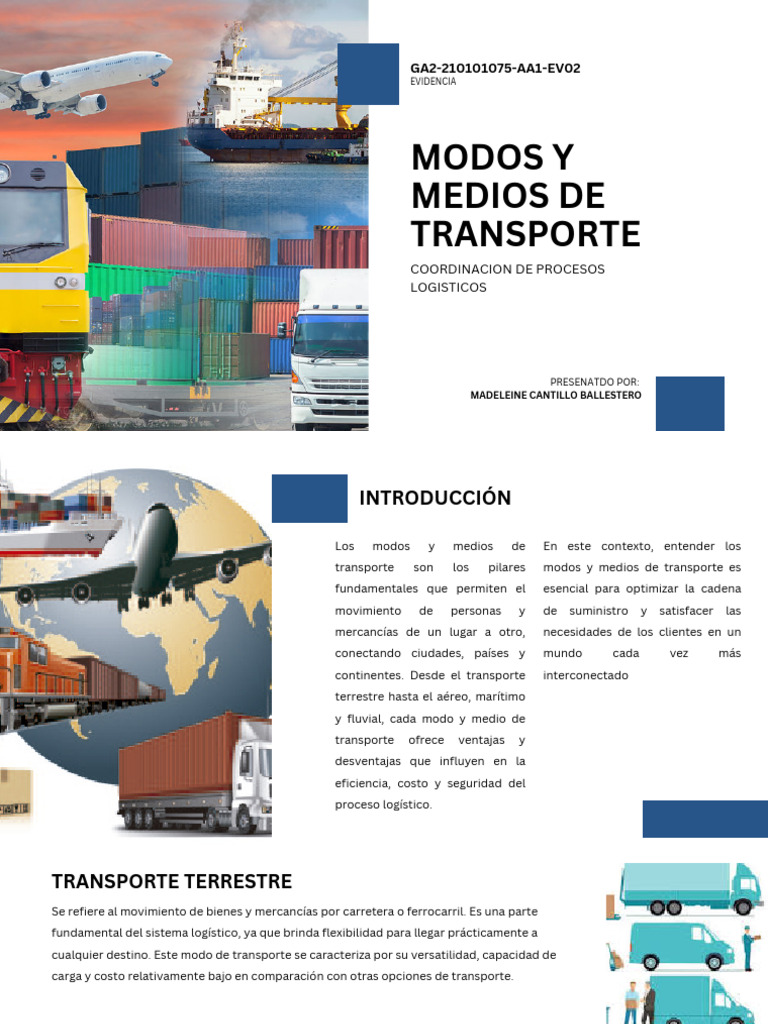 Diapositivas - Modos y Medios de Transporte | PDF | Transporte | Tren