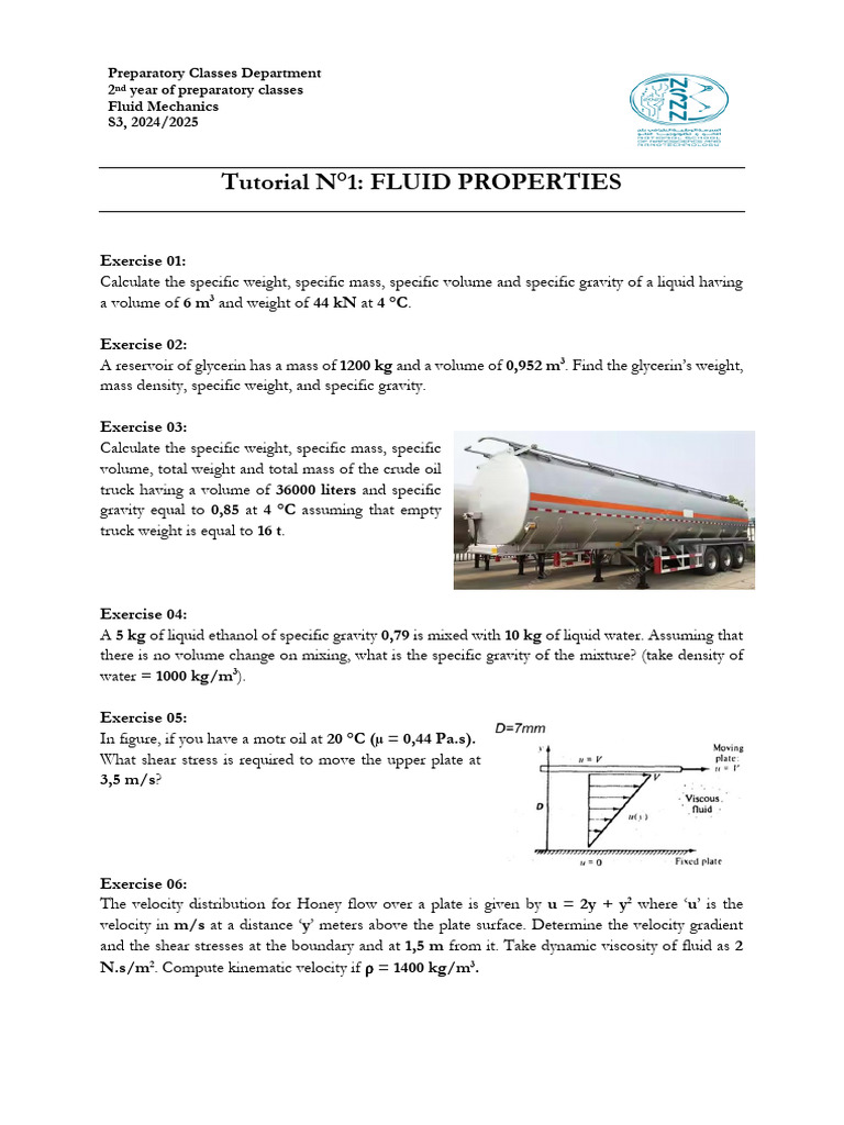 Fm Tut N 1 Fluid Properties Pdf