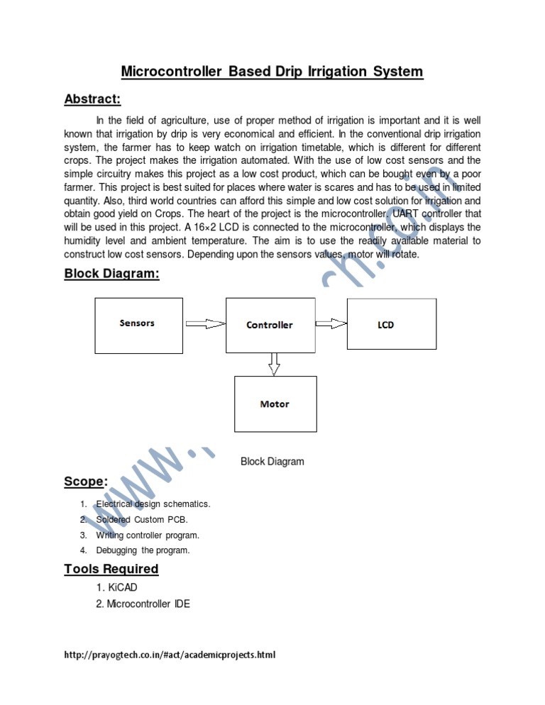 Automated Drip Irrigation System Design | PDF