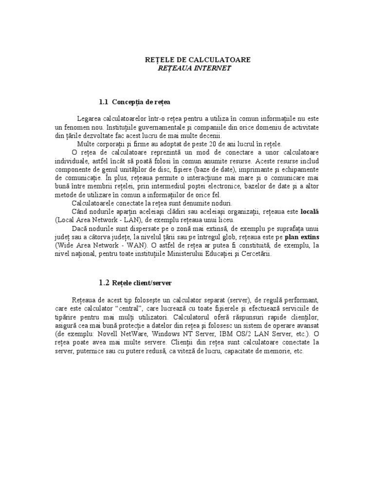 Conceptul de Retea | PDF
