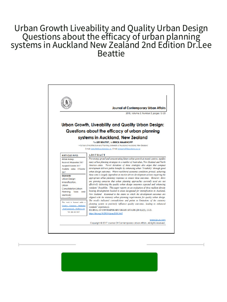 Immediate download Urban Growth Liveability and Quality Urban Design Questions about the