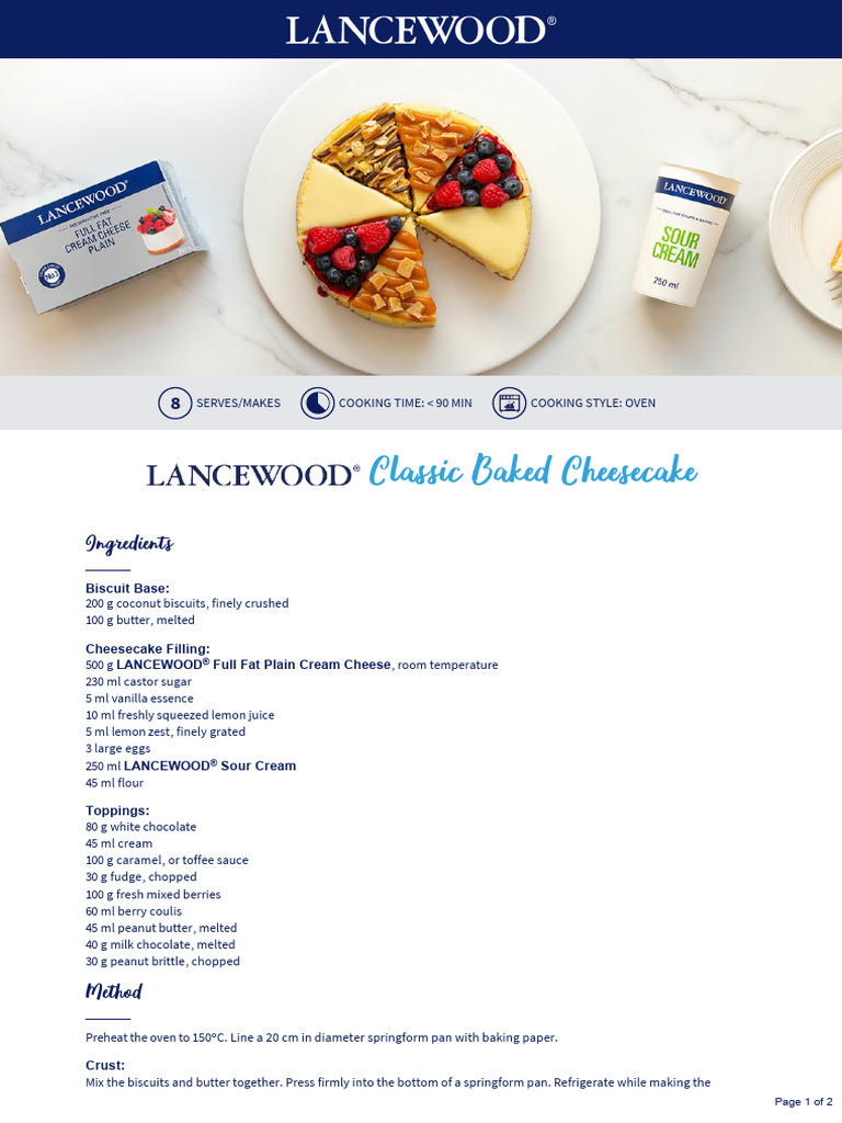 Classic Baked Cheesecake | PDF