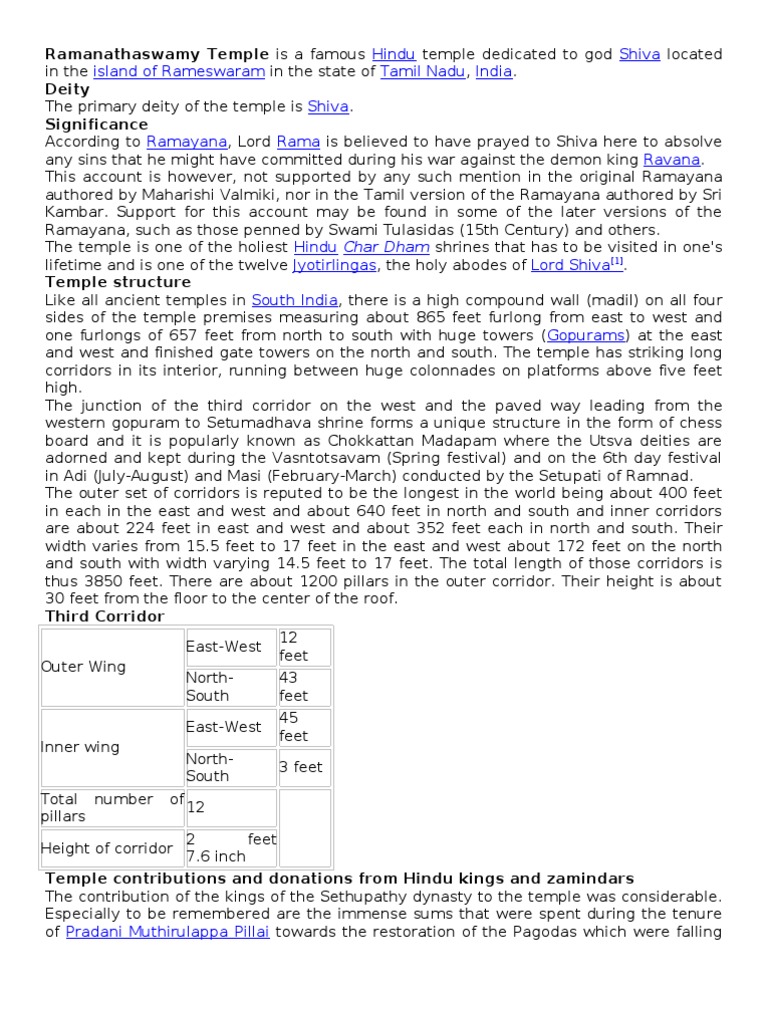 Temples Details | PDF | Religion And Belief