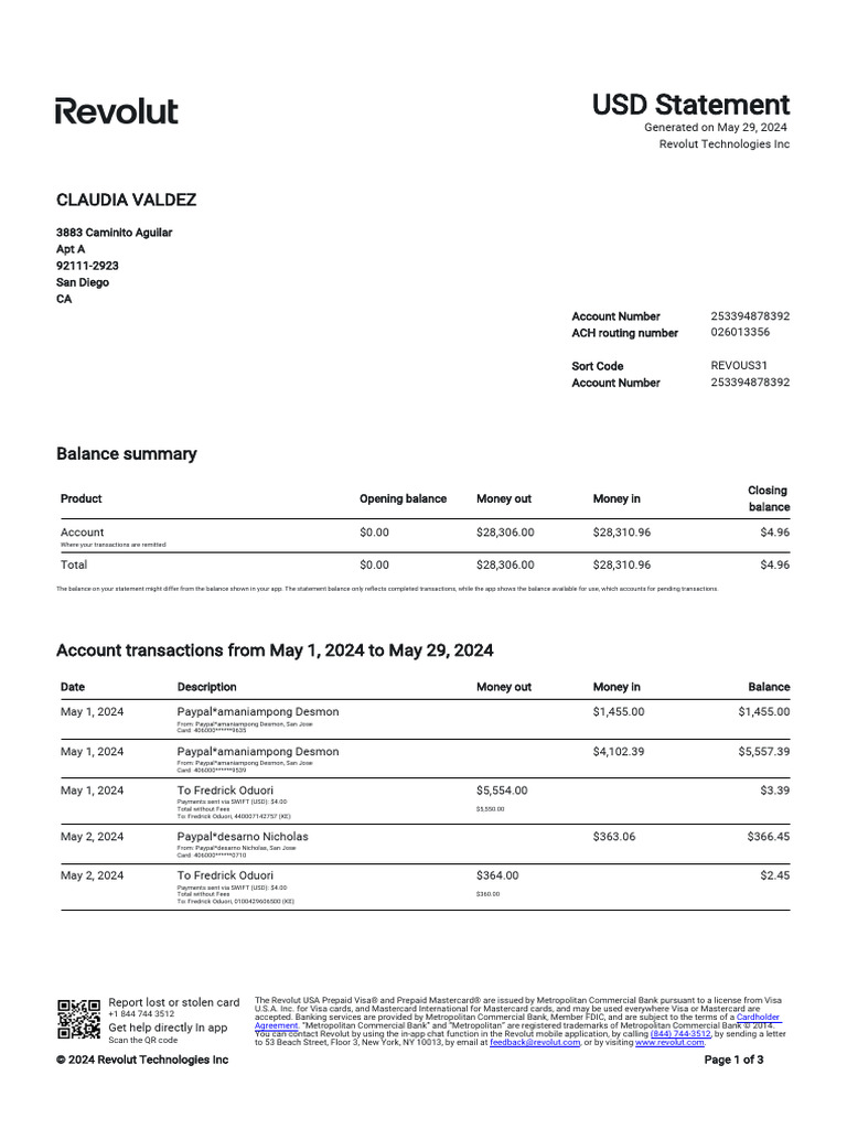 Account Statement - 2024 05 01 - 2024 05 29 - en Us | PDF