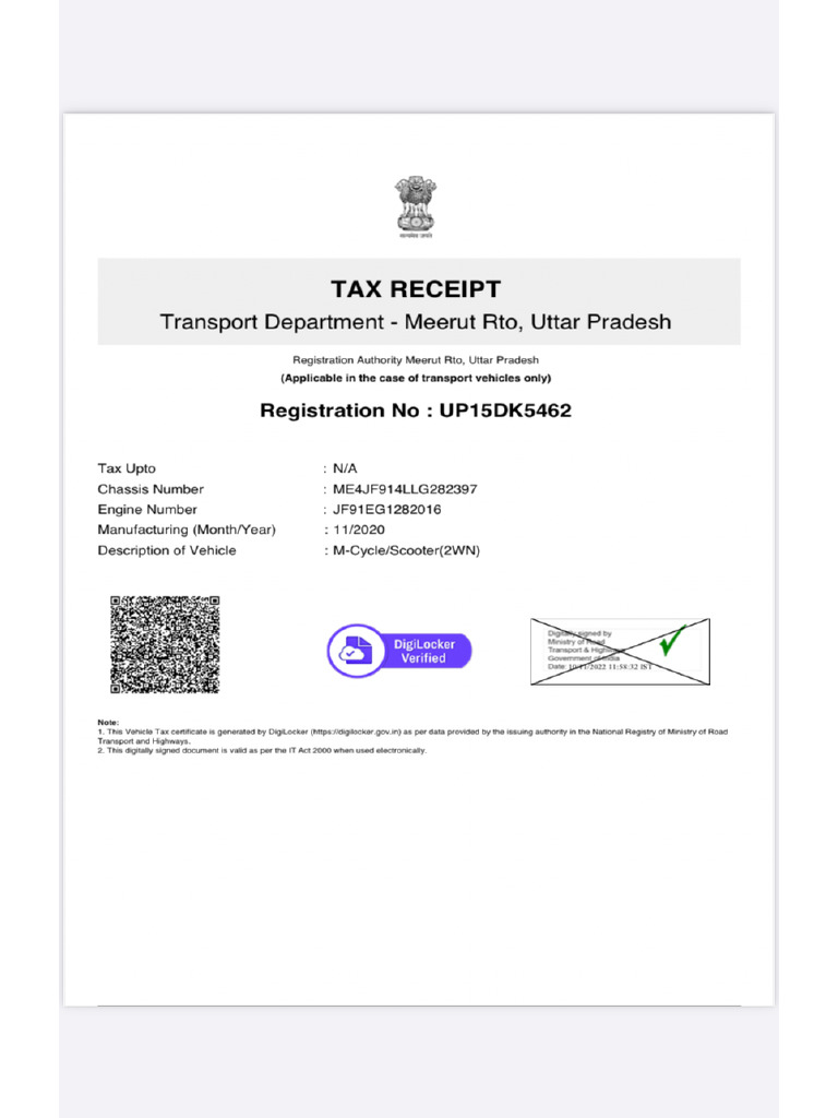 Activa Tax Recipt | PDF