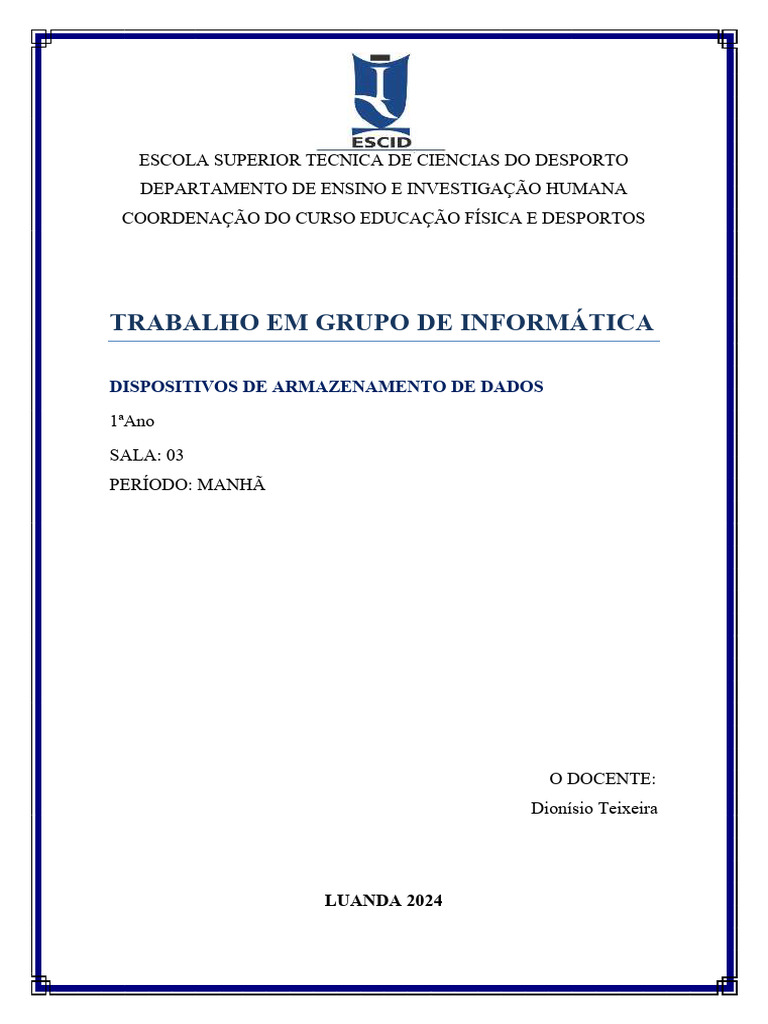 TRABALHO DE INFORMÁTICA OFICIAL | PDF