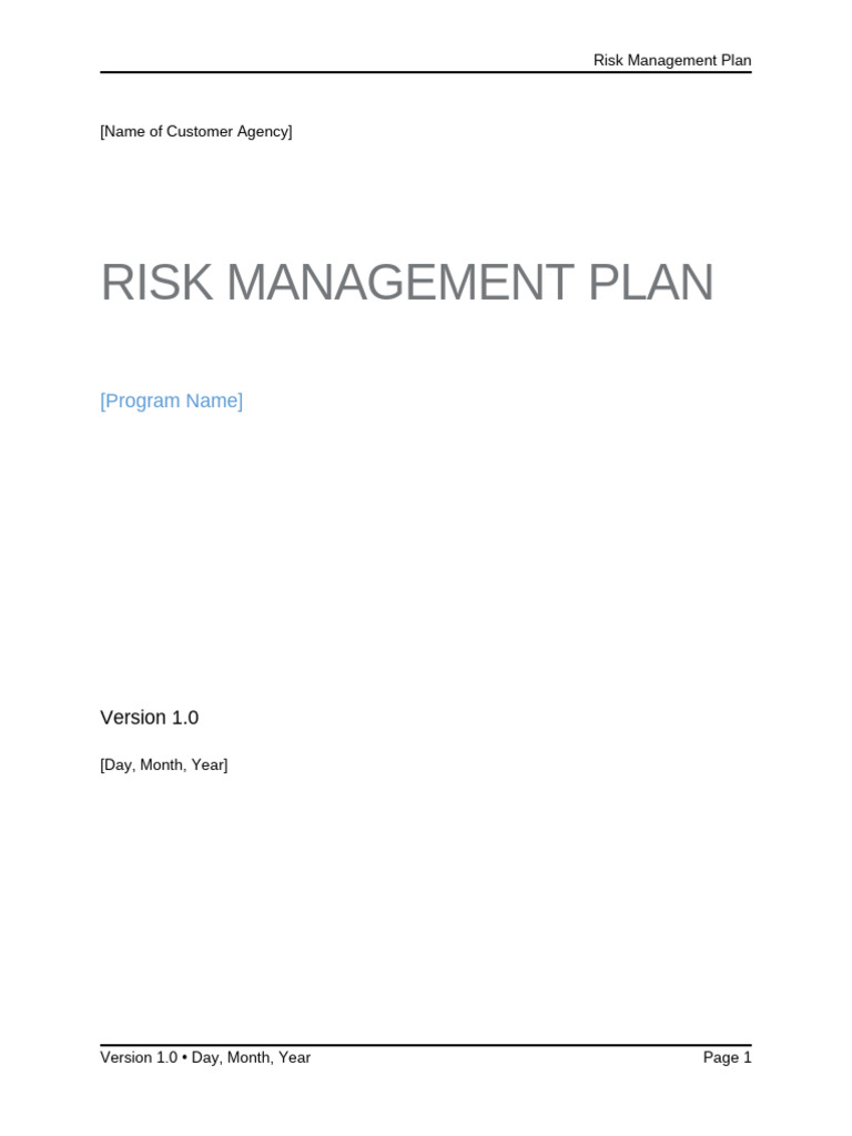 M3 Playbook Risk Management Plan Template | PDF | Risk | Risk Management