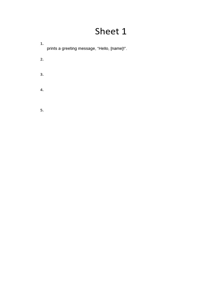Sheet 1 | PDF