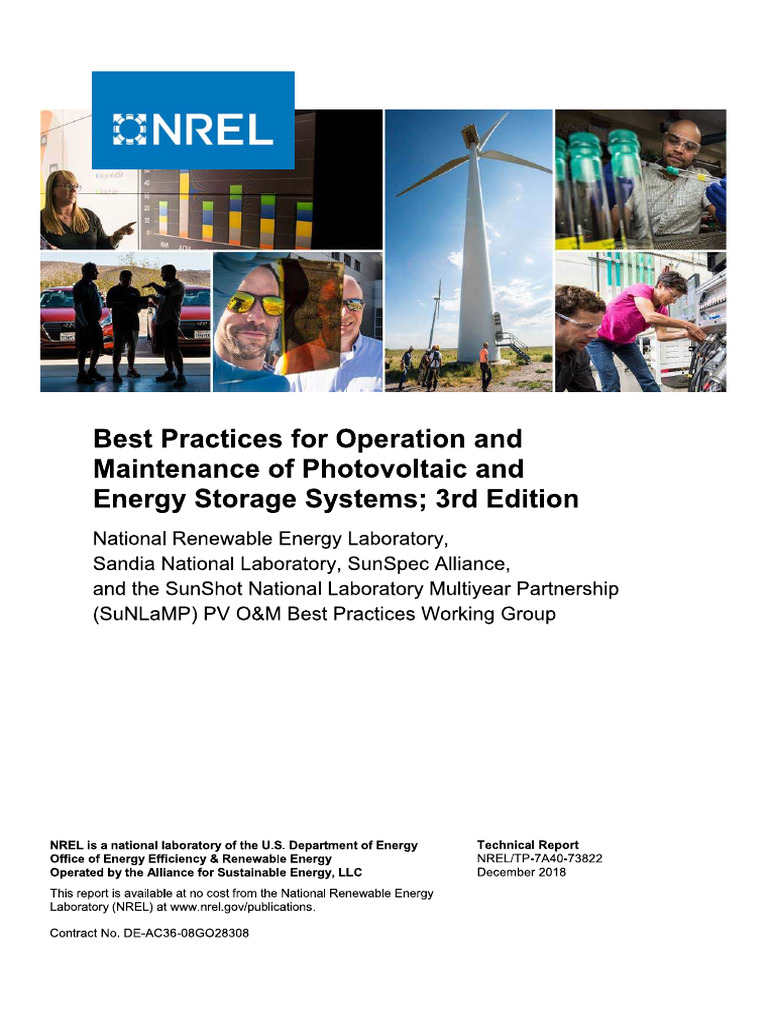 Best Practices For O&M PV and BESS - NREL | PDF
