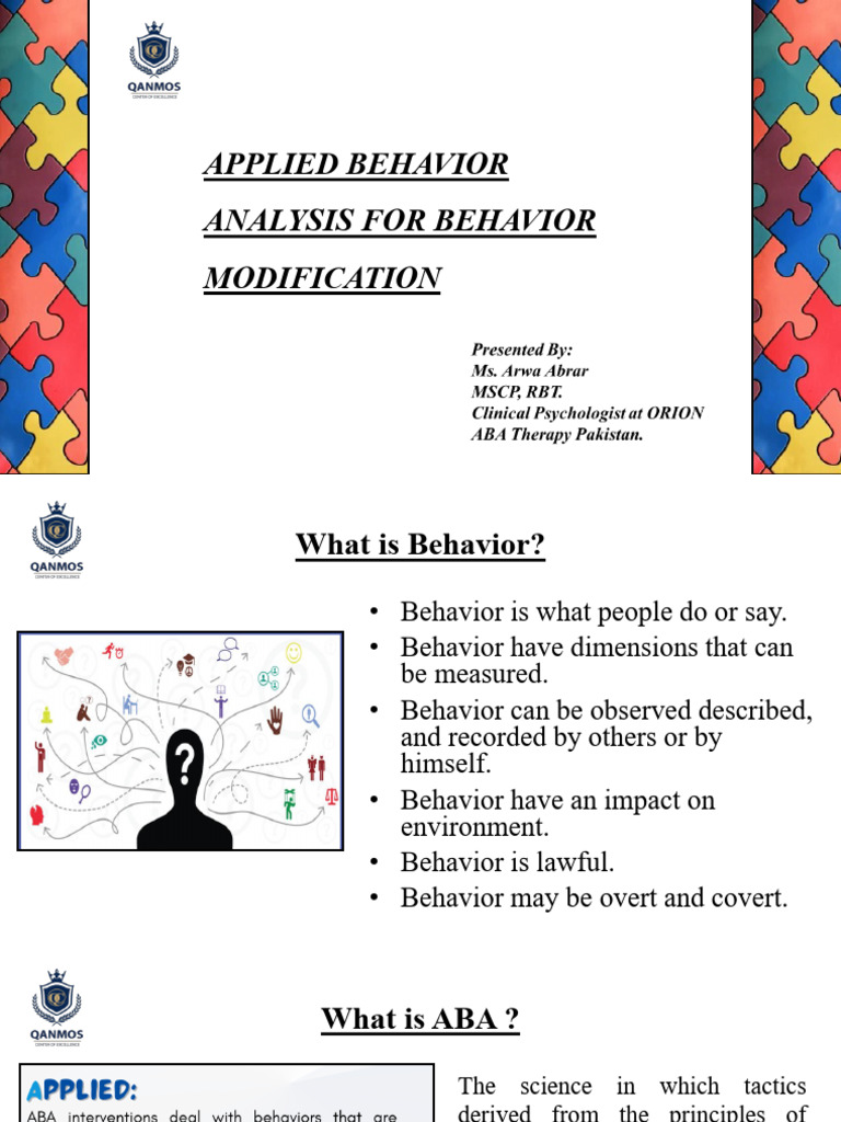 Applied Behavior Analysis For Behavior Modification | PDF