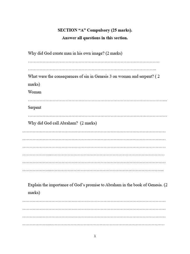 SECTION "A" Compulsory (25 Marks) - Answer All Questions in This ...