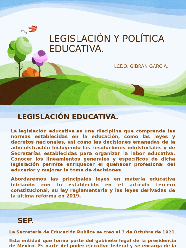2° Legislación y Política Educativa | PDF | Educación de la primera ...