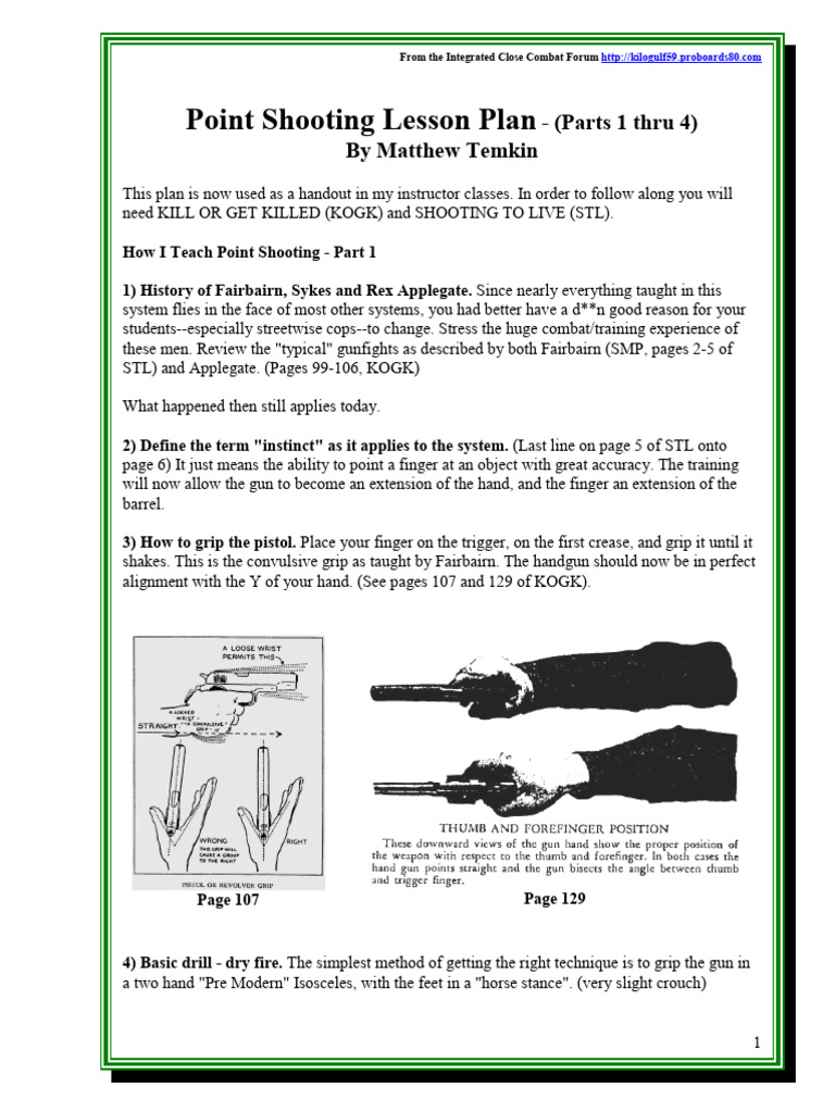Point Shooting Lesson Plan Temkin | PDF