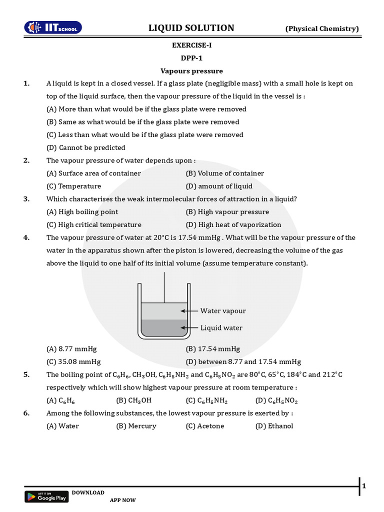 Sheet - 01 - Liquid Solution | PDF