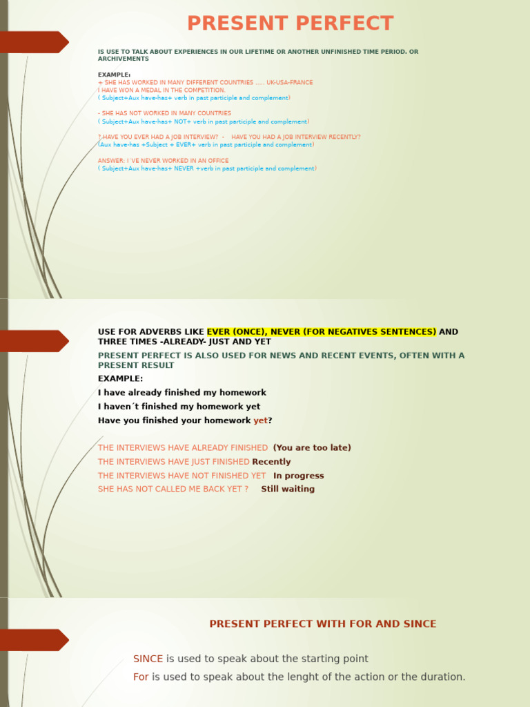 Present Perfect and Past Simple Tense | PDF