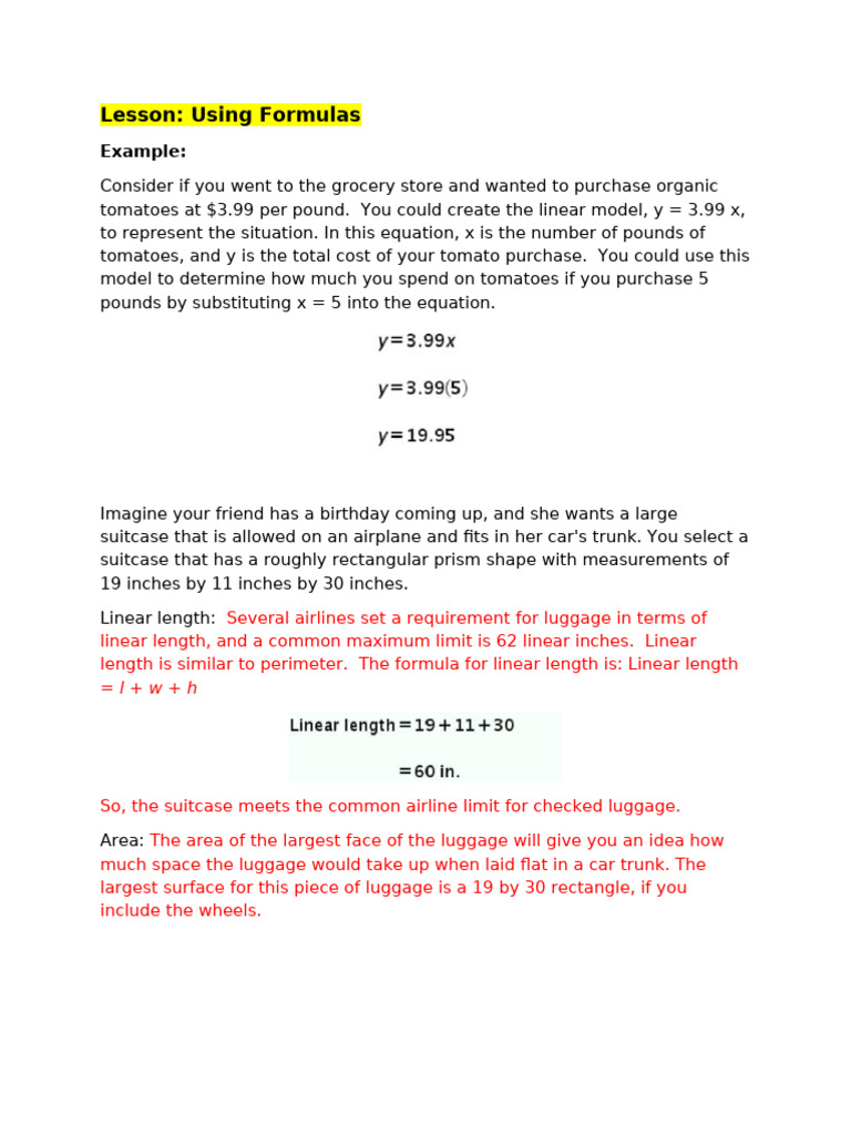 01.3.4 Using Formulas | PDF